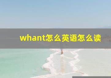 whant怎么英语怎么读