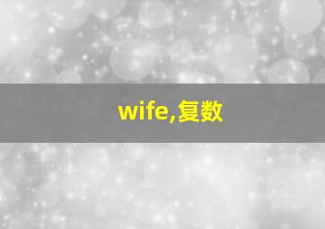 wife,复数