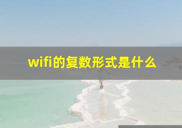 wifi的复数形式是什么