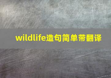 wildlife造句简单带翻译