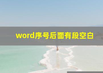 word序号后面有段空白