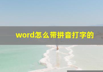 word怎么带拼音打字的