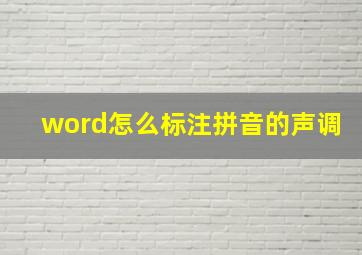 word怎么标注拼音的声调