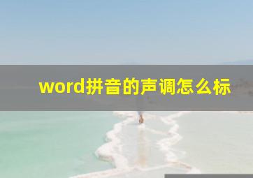 word拼音的声调怎么标