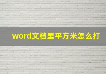 word文档里平方米怎么打