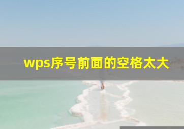 wps序号前面的空格太大