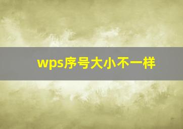 wps序号大小不一样