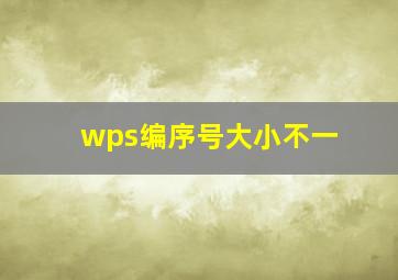 wps编序号大小不一