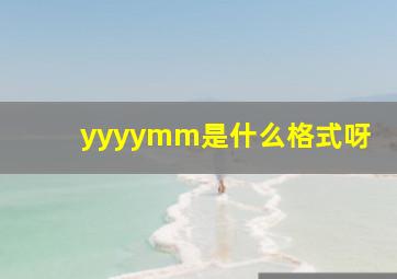 yyyymm是什么格式呀