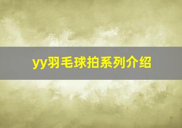 yy羽毛球拍系列介绍