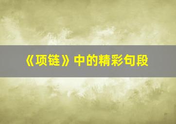 《项链》中的精彩句段