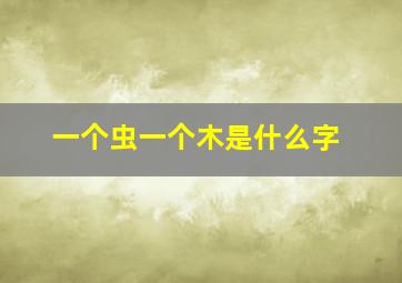 一个虫一个木是什么字