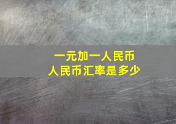 一元加一人民币人民币汇率是多少