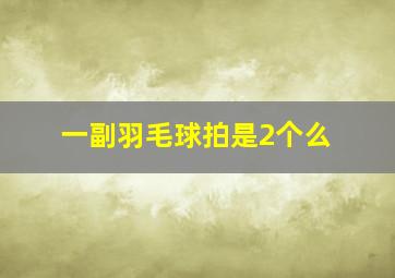 一副羽毛球拍是2个么