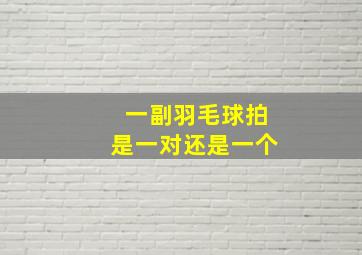 一副羽毛球拍是一对还是一个