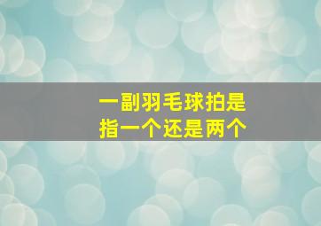 一副羽毛球拍是指一个还是两个