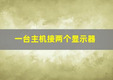 一台主机接两个显示器