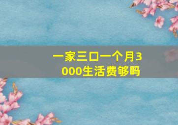 一家三口一个月3000生活费够吗