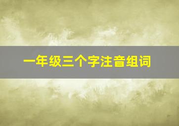 一年级三个字注音组词