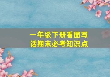 一年级下册看图写话期末必考知识点