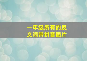 一年级所有的反义词带拼音图片