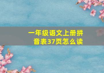 一年级语文上册拼音表37页怎么读