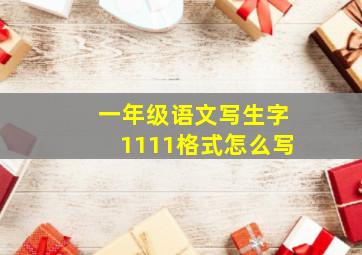 一年级语文写生字1111格式怎么写