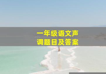 一年级语文声调题目及答案