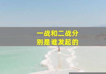 一战和二战分别是谁发起的