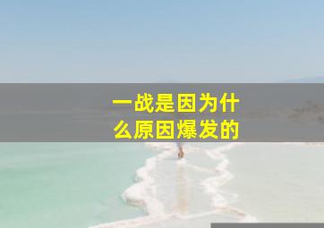 一战是因为什么原因爆发的