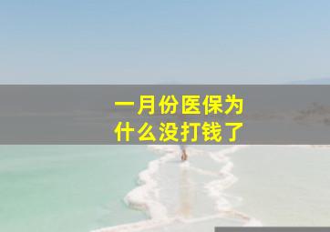 一月份医保为什么没打钱了