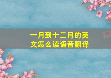 一月到十二月的英文怎么读语音翻译