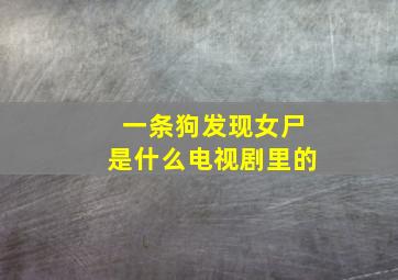 一条狗发现女尸是什么电视剧里的