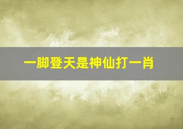 一脚登天是神仙打一肖