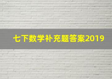 七下数学补充题答案2019