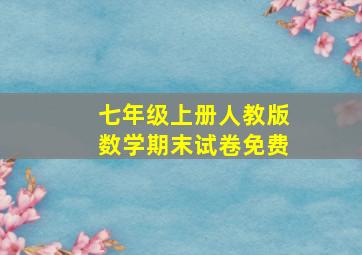 七年级上册人教版数学期末试卷免费