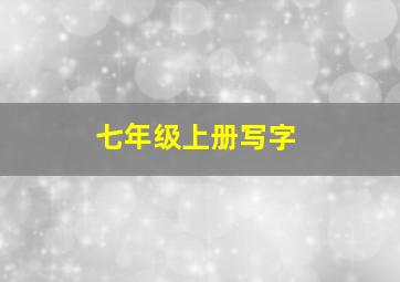 七年级上册写字