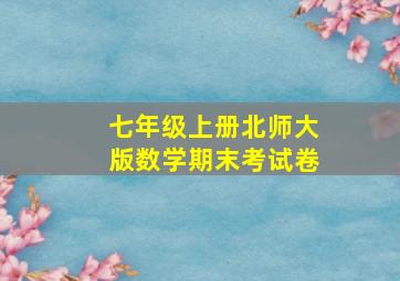 七年级上册北师大版数学期末考试卷