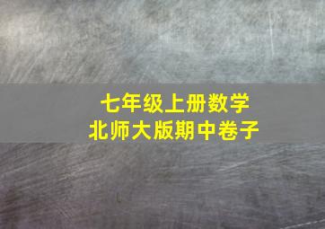 七年级上册数学北师大版期中卷子