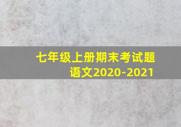 七年级上册期末考试题语文2020-2021