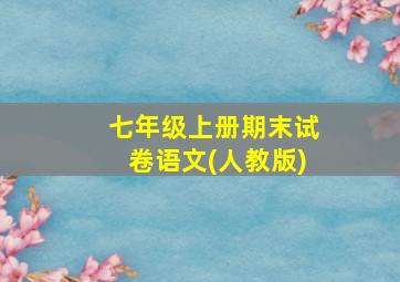 七年级上册期末试卷语文(人教版)