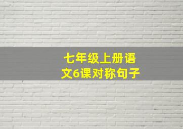 七年级上册语文6课对称句子