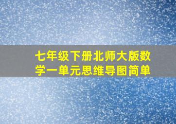 七年级下册北师大版数学一单元思维导图简单