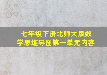 七年级下册北师大版数学思维导图第一单元内容