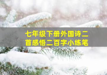 七年级下册外国诗二首感悟二百字小练笔