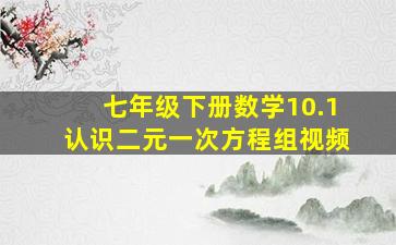 七年级下册数学10.1认识二元一次方程组视频