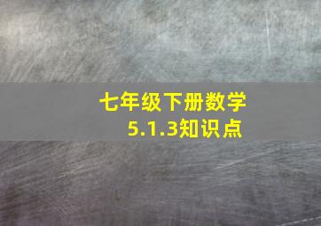 七年级下册数学5.1.3知识点