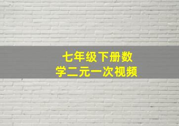 七年级下册数学二元一次视频