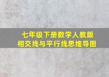 七年级下册数学人教版相交线与平行线思维导图