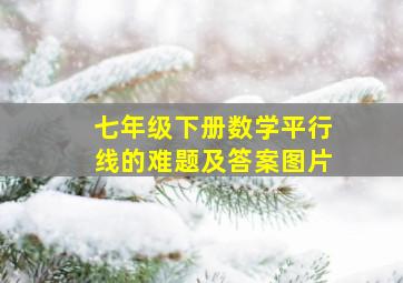 七年级下册数学平行线的难题及答案图片